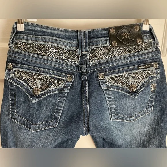 Miss Me Women's Embellished Blue Boot Cut Jeans - Picture 5 of 15